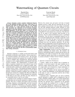 Watermarking of Quantum Circuits