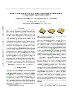 Improving Robustness of Spectrogram Classifiers with Neural Stochastic
  Differential Equations