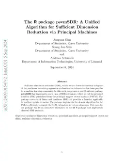 The R package psvmSDR: A Unified Algorithm for Sufficient Dimension
  Reduction via Principal Machines