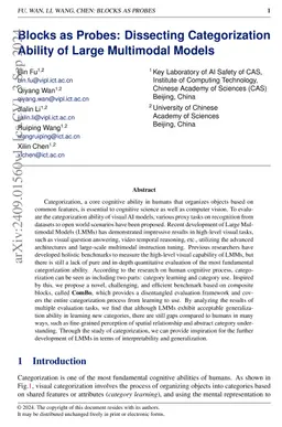 Blocks as Probes: Dissecting Categorization Ability of Large Multimodal
  Models