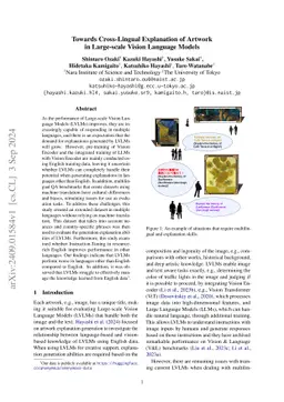 Towards Cross-Lingual Explanation of Artwork in Large-scale Vision Language Models