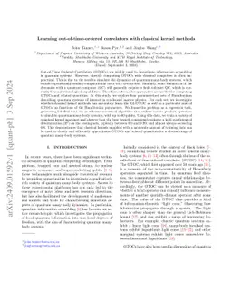 Learning out-of-time-ordered correlators with classical kernel methods
