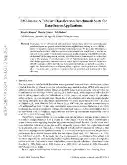 PMLBmini: A Tabular Classification Benchmark Suite for Data-Scarce
  Applications