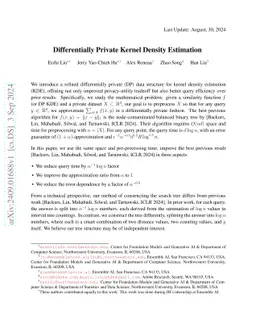 Differentially Private Kernel Density Estimation