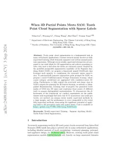 When 3D Partial Points Meets SAM: Tooth Point Cloud Segmentation with
  Sparse Labels