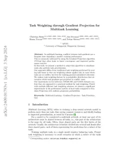 Task Weighting through Gradient Projection for Multitask Learning