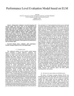 Performance Level Evaluation Model based on ELM