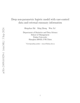 Deep non-parametric logistic model with case-control data and external
  summary information