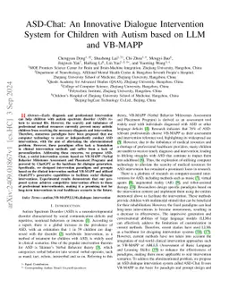 ASD-Chat: An Innovative Dialogue Intervention System for Children with
  Autism based on LLM and VB-MAPP