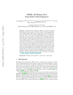 SPiKE: 3D Human Pose from Point Cloud Sequences