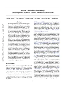 A Fresh Take on Stale Embeddings: Improving Dense Retriever Training
  with Corrector Networks