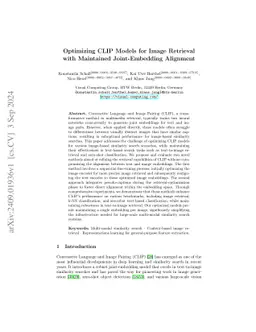 Optimizing CLIP Models for Image Retrieval with Maintained
  Joint-Embedding Alignment