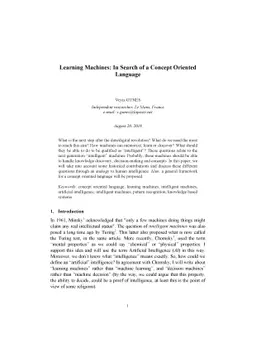 Learning Machines: In Search of a Concept Oriented Language