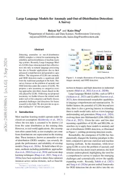 Large Language Models for Anomaly and Out-of-Distribution Detection: A Survey