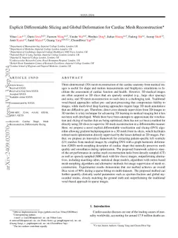 Explicit Differentiable Slicing and Global Deformation for Cardiac Mesh
  Reconstruction