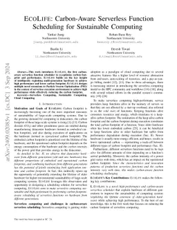 EcoLife: Carbon-Aware Serverless Function Scheduling for Sustainable
  Computing