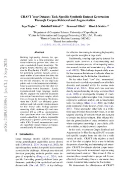CRAFT Your Dataset: Task-Specific Synthetic Dataset Generation Through Corpus Retrieval and Augmentation
