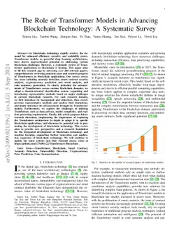 The Role of Transformer Models in Advancing Blockchain Technology: A
  Systematic Survey