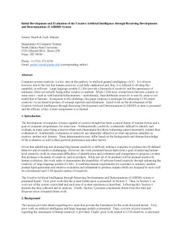 Initial Development and Evaluation of the Creative Artificial
  Intelligence through Recurring Developments and Determinations (CAIRDD)
  System