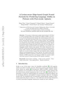 A Lesion-aware Edge-based Graph Neural Network for Predicting Language
  Ability in Patients with Post-stroke Aphasia