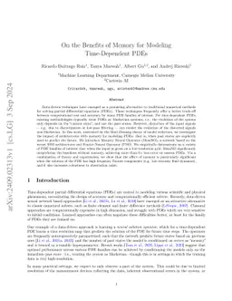 On the Benefits of Memory for Modeling Time-Dependent PDEs