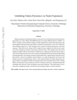 Unfolding Videos Dynamics via Taylor Expansion