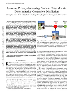 Learning Privacy-Preserving Student Networks via
  Discriminative-Generative Distillation