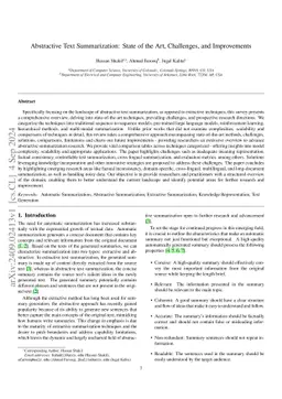 Abstractive Text Summarization: State of the Art, Challenges, and
  Improvements
