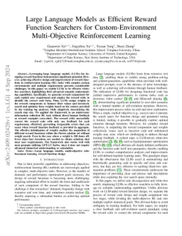 Large Language Models as Efficient Reward Function Searchers for
  Custom-Environment Multi-Objective Reinforcement Learning