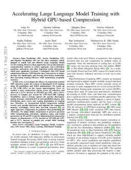 Accelerating Large Language Model Training with Hybrid GPU-based
  Compression