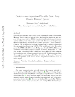 Context-Aware Agent-based Model for Smart Long Distance Transport System
