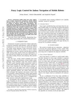 Fuzzy Logic Control for Indoor Navigation of Mobile Robots