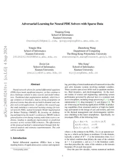 Adversarial Learning for Neural PDE Solvers with Sparse Data