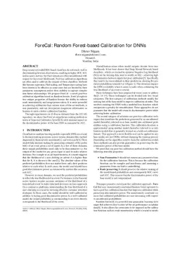 ForeCal: Random Forest-based Calibration for DNNs