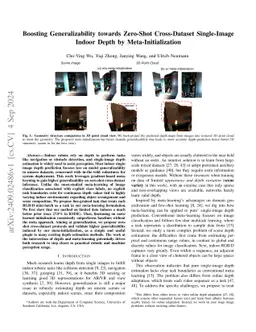 Boosting Generalizability towards Zero-Shot Cross-Dataset Single-Image
  Indoor Depth by Meta-Initialization