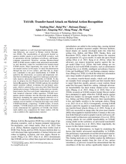 TASAR: Transfer-based Attack on Skeletal Action Recognition