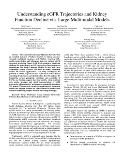 Understanding eGFR Trajectories and Kidney Function Decline via Large
  Multimodal Models