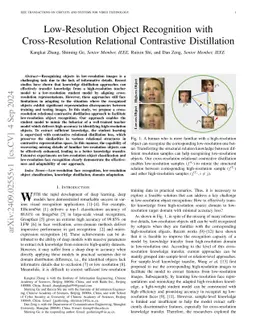 Low-Resolution Object Recognition with Cross-Resolution Relational
  Contrastive Distillation