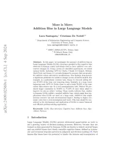 More is More: Addition Bias in Large Language Models