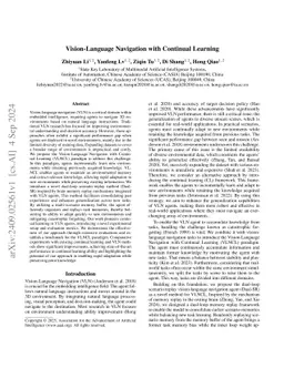 Vision-Language Navigation with Continual Learning