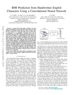 BMI Prediction from Handwritten English Characters Using a Convolutional Neural Network