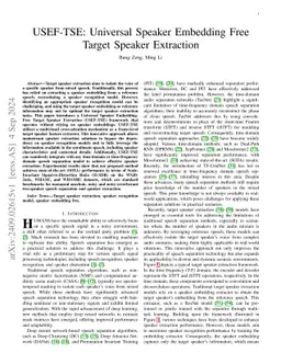 USEF-TSE: Universal Speaker Embedding Free Target Speaker Extraction