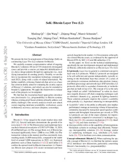 SoK: Bitcoin Layer Two (L2)