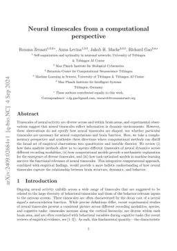 Neural timescales from a computational perspective