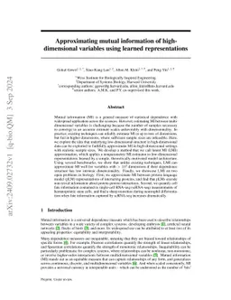 Approximating mutual information of high-dimensional variables using
  learned representations