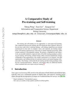 A Comparative Study of Pre-training and Self-training