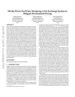 Oh the Prices You'll See: Designing a Fair Exchange System to Mitigate Personalized Pricing