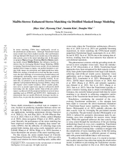 MaDis-Stereo: Enhanced Stereo Matching via Distilled Masked Image
  Modeling
