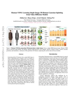 Human-VDM: Learning Single-Image 3D Human Gaussian Splatting from Video Diffusion Models