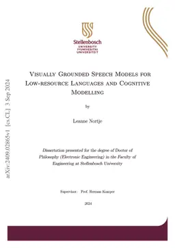 Visually Grounded Speech Models for Low-resource Languages and Cognitive
  Modelling